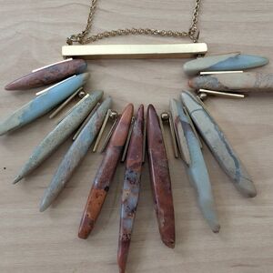 Elegant Multi-Stone Necklace with Gold Accents